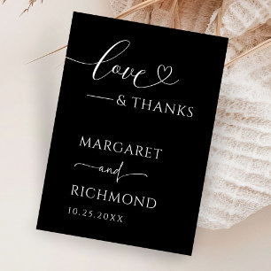Simple Black Minimalist Wedding Thank You Cards
