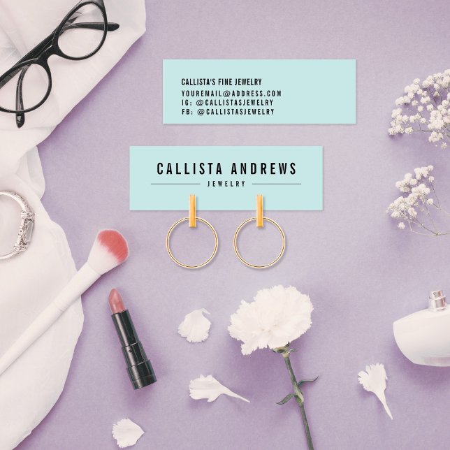 Simple Black Mint Green Earring Display Card (Creator Uploaded)