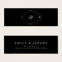 Simple Black Modern Geometric Gold Gift Registry
