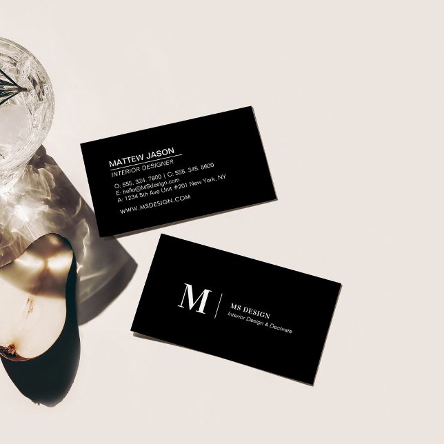 Simple Black Modern Minimalist Business Cards (Creator Uploaded)