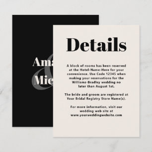 Simple Black Modern Minimalist Details Enclosure Card