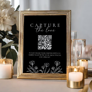 Simple Black Modern Wedding Capture The Love Sign