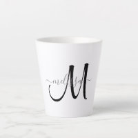 Simple Black Monogram Grey Script Name