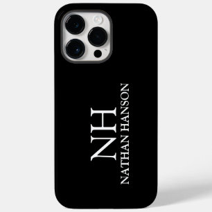 Simple Black Monogram Modern Case-Mate iPhone 14 Pro Max Case
