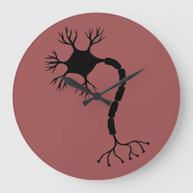 Simple Black Neuron Design Large Clock (Front)
