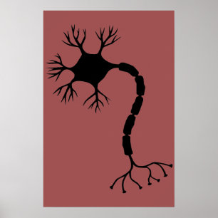 Simple Black Neuron Design Poster