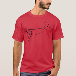 Simple Black on White Whale 15 T-Shirt