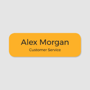 Simple Black & Orange Magnetic with Safety pin Name Tag