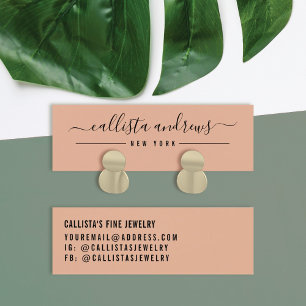 Simple Black Orange Script Earring Display Card