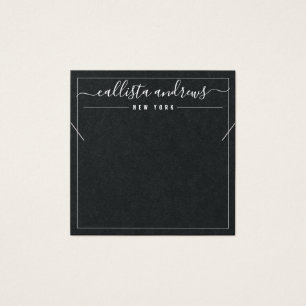 Simple Black Paper Cursive Necklace Display Card