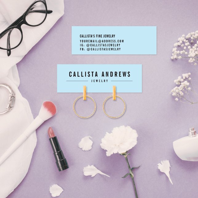 Simple Black Pastel Blue Earring Display Card (Creator Uploaded)