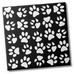 Simple Black Pet Dog Paw Pattern Tile<br><div class="desc">Super cute and modern little print featuring animal paws in black and white, but you can change out the background colour to do any colour with white paw prints! Perfect for a cute print. Great for pet lovers and pet parents, or a vets office or groomer. Lots of options! Whether...</div>