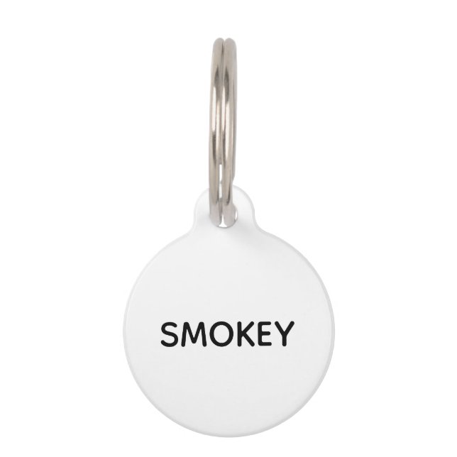 Simple Black Pet Name ID Tag (Front)
