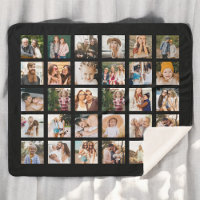 Simple Black Photo Collage 30 Picture Personalised