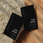 simple black photographer business card<br><div class="desc">modern design with a simple black colour. You can customise the text and other features including the shape and size.</div>