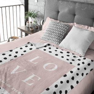 Simple Black & Pink LOVE  Let ours Value Everyone  Sherpa Blanket