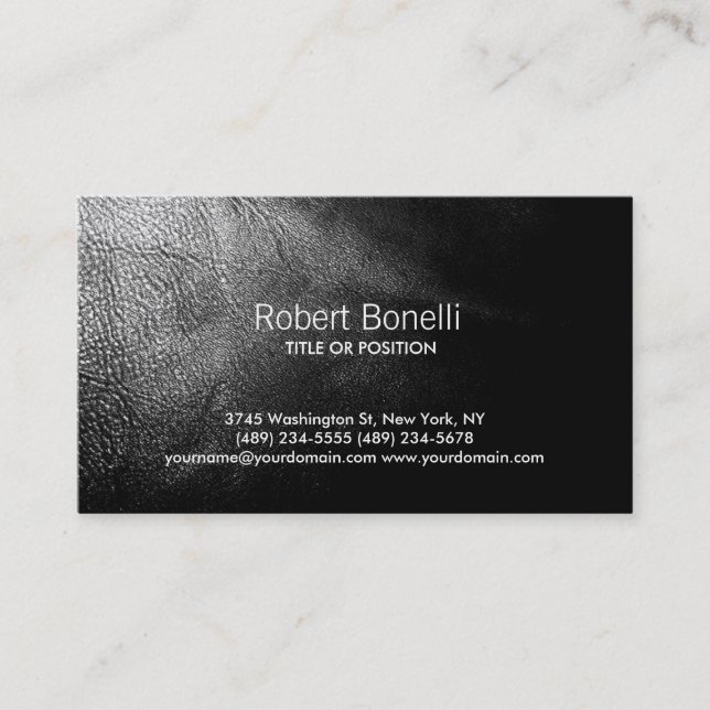 Simple Black Plain Modern Business Card (Front)