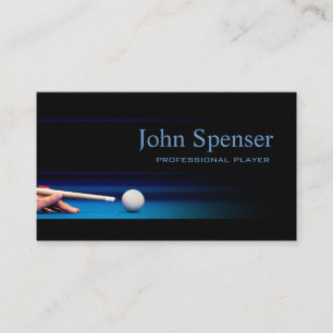 Simple Black Pro Pool Player/Coach Card