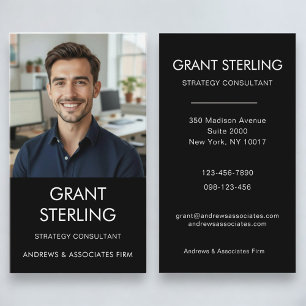 Simple Black Professional Photo Business Card