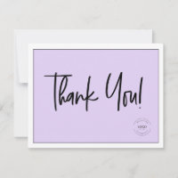 Simple Black Purple Company Logo Social Thank You