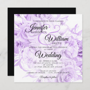 Simple Black & Purple Elegant Floral Wedding