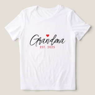 Simple Black & Red Typography New Grandma Tri-Blend Shirt