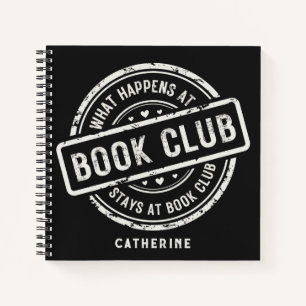 Simple Black Retro Style Book Club Journal