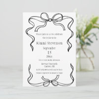 Simple Black Ribbon Frame Bridal Shower