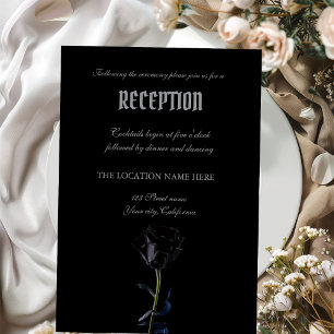 Simple Black Roses Gothic  Invitation