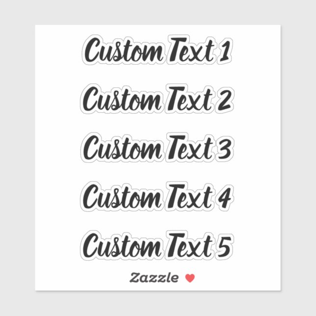 Simple Black Script 5 Lines of Text (Sheet)