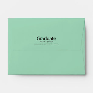 Simple Black Script Return Address Graduation Envelope