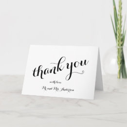 Simple Black Script | Wedding Thank You Card