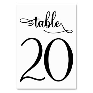 Simple black sign 3.5x5 table number Table 20