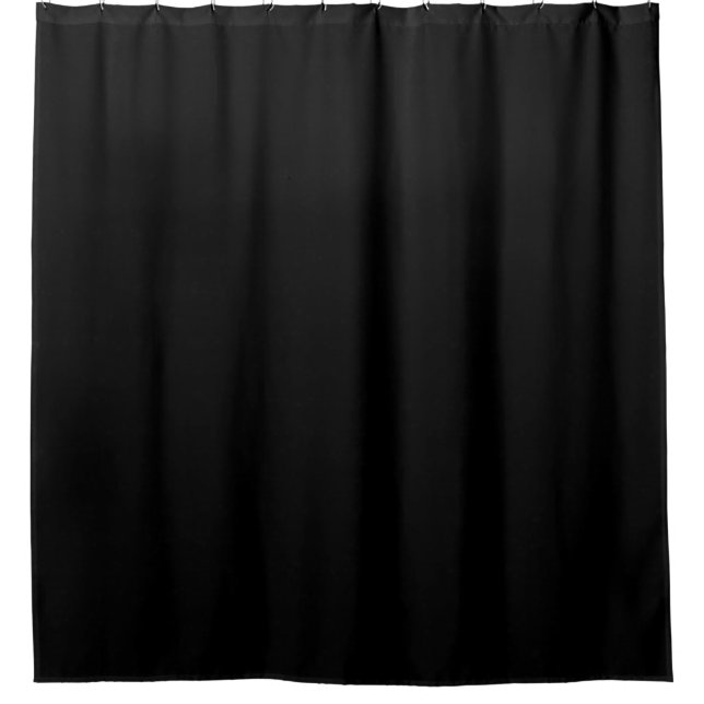 Simple Black Solid Colour Shower Curtain (Front)