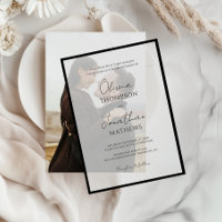 Simple Black Square Border Script Overlay Wedding