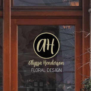 Simple Black & Tan Florist Business Logo & Text