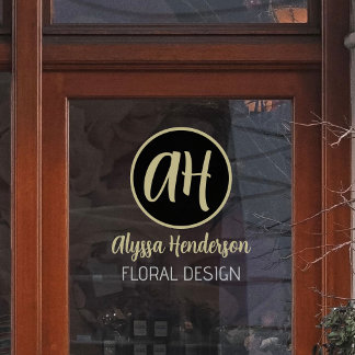 Simple Black & Tan Florist Business Logo & Text
