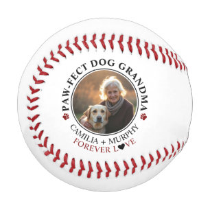 Simple Black Text Funny Dog Grandma Photo Baseball