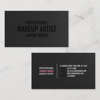 Simple black texture elegant makeup artist modern business card