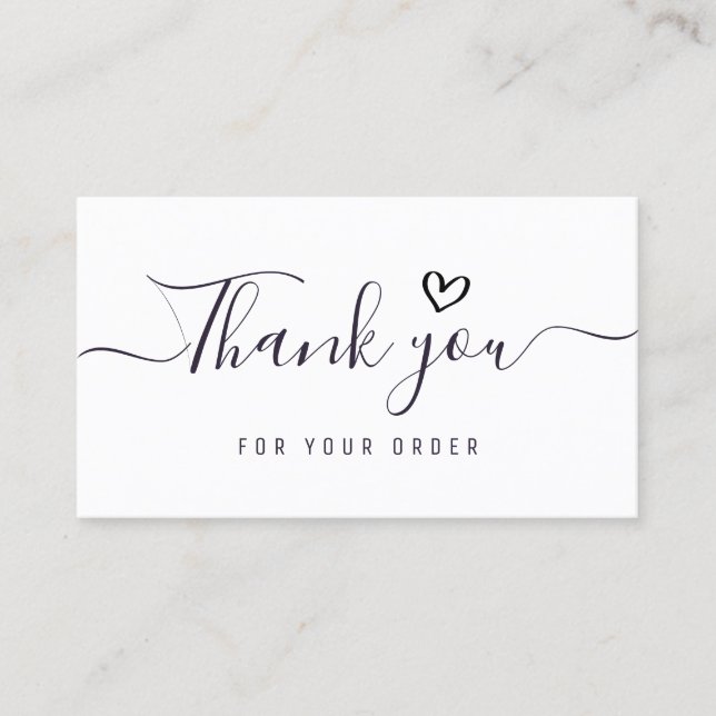 simple black thank you script insert business (Front)