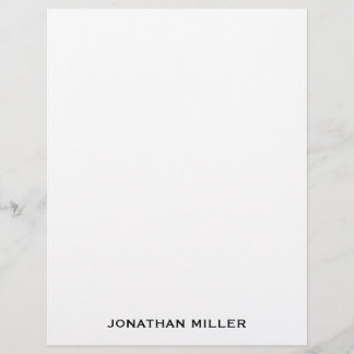 Simple Black Typographic Name Stationery Custom Letterhead