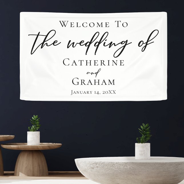Simple Black Typography Elegant Modern Wedding Banner (Creator Uploaded)