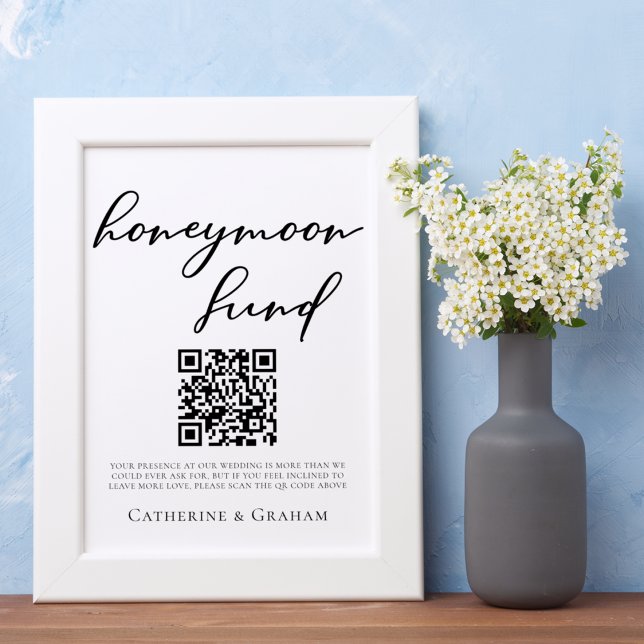 Simple Black Typography Wedding Honeymoon Fund Poster (Creator Uploaded)