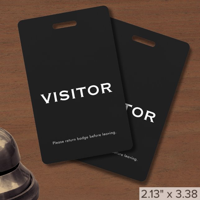 Simple Black Visitor Badge ID Badge (Creator Uploaded)