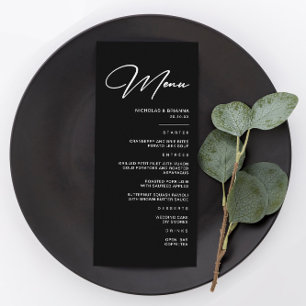 Simple Black Wedding  Menu