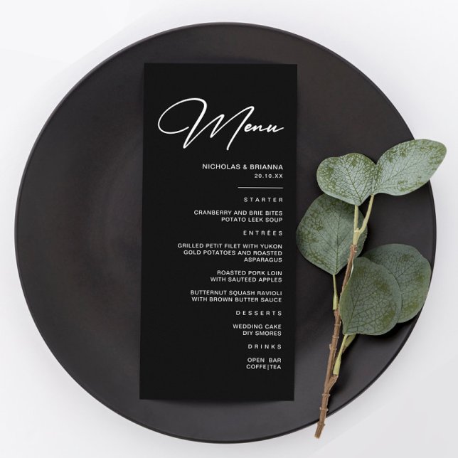 Simple Black Wedding  Menu (Creator Uploaded)