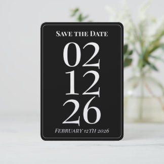 Simple Black Wedding Save the Date Cards
