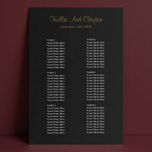 Simple Black Wedding Seating Chart