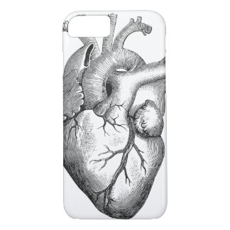 Simple Black White Anatomy Heart Illustration Case-Mate iPhone Case