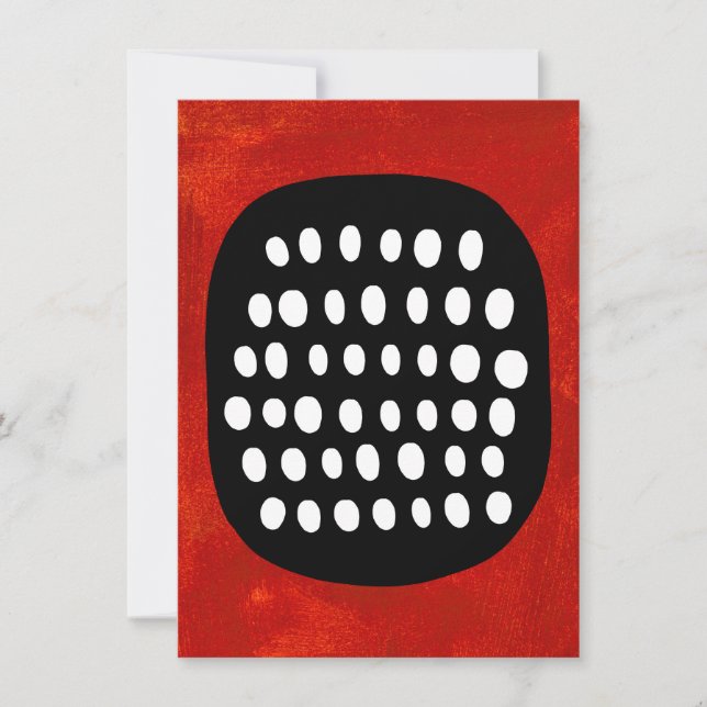 Simple Black White and Red Greeting Card (Front)